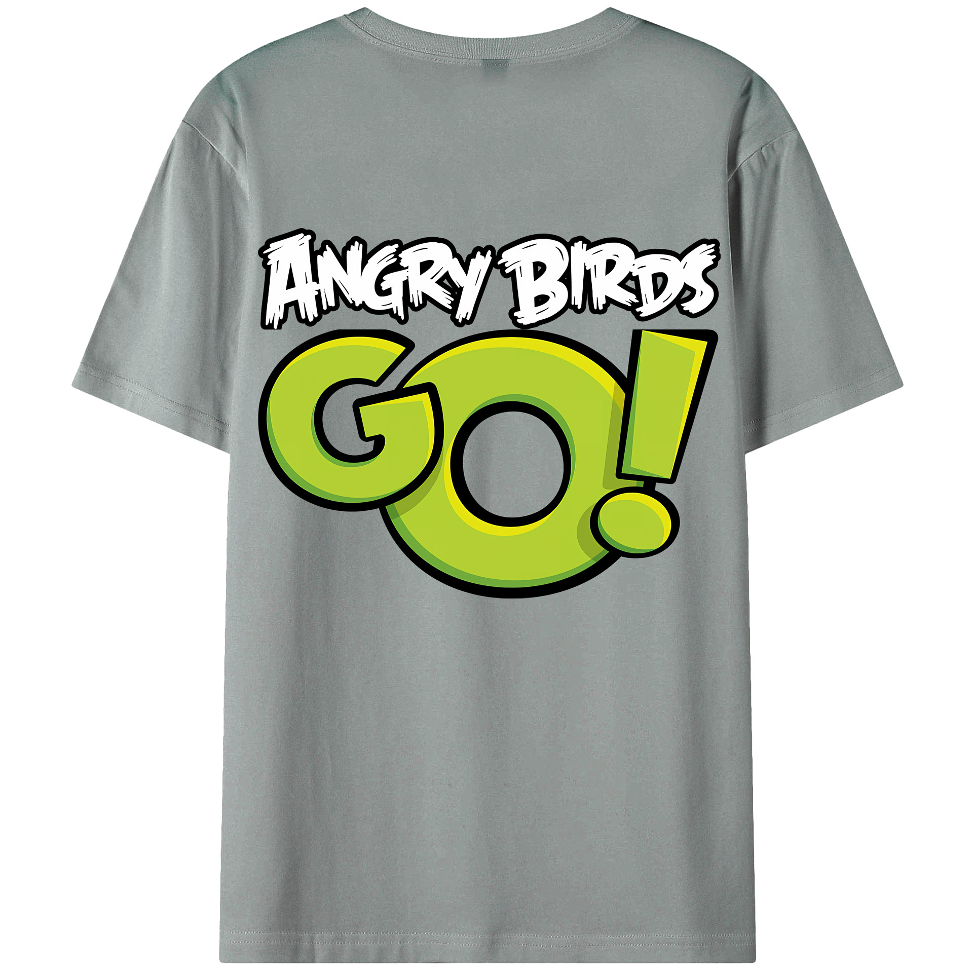 （画像用） Angry Birds アングリーバード 綿100％ メンズ半袖Tシャツ（バックプリント） 通気性